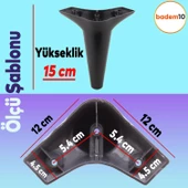 20'li Set Aspen Lüks Mobilya Koltuk Kanepe Tv Ünitesi Yükseltme Destek Ayağı 15 cm Siyah Ayakları - 2