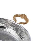 Bakır Sahan ve Ahşap Altlık 22 cm - 2