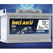 İnci Pantera Start-Stop EFB 12 V 72 Ah 680 CCA Akü  2 YIL GARANTİLİ - 1