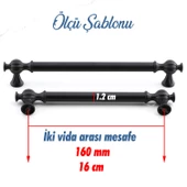 Çınar 160 mm Siyah Metal Kulp Mutfak Mobilya Çekmece Dolap Dolabı Kapak Kulpları Kulbu Kulpu 160 mm thumbnail 3