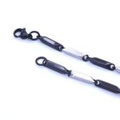 Çelik Zincir 316L Siyah Detaylı Erkek Model - ZN-229 thumbnail 6