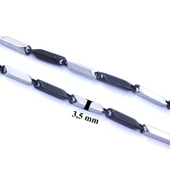 Çelik Zincir 316L Siyah Detaylı Erkek Model - ZN-229 thumbnail 3