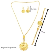 Altın Kaplama Yıldızlı Kolye Küpe Bileklik Set SET-122 - 3