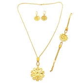 Altın Kaplama Yıldızlı Kolye Küpe Bileklik Set SET-122 - 1