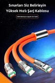 Şarj Kablosu 3 'in 1 Type-C + Micro Usb + Lightning Hızlı Şarj Silikon Kablo 1 Metre Kablo - 12