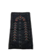 Çeyizlik Kanaviçe Etamin İşleme Nakışlı Siyah Seccade 70 X 120 - 1