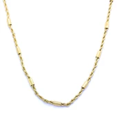 Çelik Zincir Altın Kaplama İşlemeli Kalın Burgu Model - ZN-224 thumbnail 3