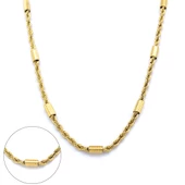 Çelik Zincir Altın Kaplama İşlemeli Kalın Burgu Model - ZN-224 thumbnail 1