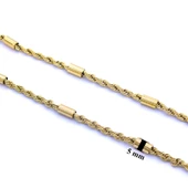 Çelik Zincir Altın Kaplama İşlemeli Kalın Burgu Model - ZN-224 thumbnail 4