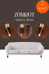 Zümrüt Gold Siyah Mobilya Koltuk Ayağı Chester Komidin Tv Ünitesi Vestiyer Ayağı 17 Cm 16 Adet thumbnail 1