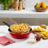 Schafer Komfort Derin Kızartma Tavası 2 Parça-Kırmızı - 1