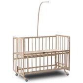 ComfyMax Sallanır Anne Yanı Doğal Ahşap Beşik ve Uyku Seti - 60x120 cm - 7