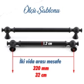 Çınar 320 mm Siyah Mobilya Çekmece Dolap Mutfak Metal Dolabı Kulp Kapak Kulpu Kulpları Kulbu 320 mm - 2