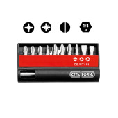Ceta Form CbSt111 11 Parça (Düz-yıldız-pozidriv) Bits Uç Takımı 14" Bits Tutucu İle - 1