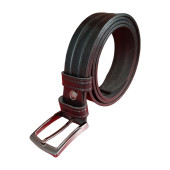 Erkek Kemer 3,5 Cm. Desenli Siyah Hakiki Deri (Vejetal Dana Derisi) Gvn-0053 - 1