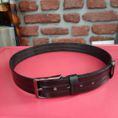 Erkek Kemer 3,5 Cm. Desenli Siyah Hakiki Deri (Vejetal Dana Derisi) Gvn-0053 - 6