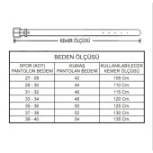 Erkek Kemer 3,5 Cm. Desenli Siyah Hakiki Deri (Vejetal Dana Derisi) Gvn-0053 - 7