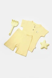 Bebek Şort ve Tişört Takımı, %50 Bambu - %50 Organik Pamuk, Bebek ve Yenidoğan Serisi - CSYB9041 thumbnail 1