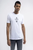 Loft 2035055 Beyaz Erkek Regular Fit Bisiklet Yaka  Normal Kesim Loft Logo Yazı Baskılı %100 Pamuk Tşört - 1