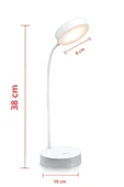 Şarjlı Dokunmatik LED Masa Lambası – 20 LED, 3 Renk Ayarlı Okuma Işığı, Ayarlanabilir Gövdeli Lamba - 5