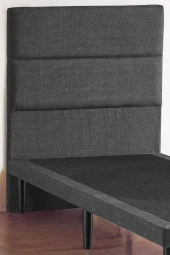 Niron Slim Baza ve Başlık Takımı 140x200 Çift Kişilik Gri Kumaş Kaplı Metal Karyola ve Başlık Seti - 3