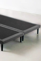 Niron Slim Baza ve Başlık Takımı 140x200 Çift Kişilik Gri Kumaş Kaplı Metal Karyola ve Başlık Seti - 5