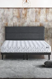 Niron Slim Pocket Yatak Seti 140x190 Çift Kişilik Paket Yaylı Yatak, Gri Metal Baza ve Başlık Takımı - 2