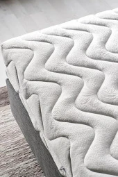 Niron Slim Pocket Yatak Seti 140x190 Çift Kişilik Paket Yaylı Yatak, Gri Metal Baza ve Başlık Takımı - 4