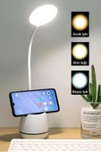 Şarjlı Masa Lambası – Kalemlik & Standlı, 3 Işık Tonlu Ayarlanabilir LED Okuma ve Ders Lambası - 1