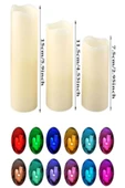 Rgb Led Mum 3 Farklı Boy Kumandalı Yanma Efekti Renk Değişimi Gerçek Bal Mum Dekoratif Işıklı Mum - 6