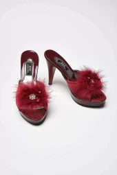 GC Platform Kurdela Tüylü Bayan Terlik 145 Bordo - 1