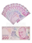 50 Adet 200 TL Geçersiz Para Parti Şaka Düğün Oyun Parası Fim Dizi Çekimleri İçin thumbnail 1