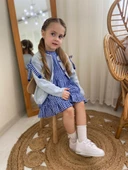 MODAVALS TRİKO HIRKA TOKA PÖTÜKARE KIZ ÇOCUK ELBİSE 3LÜ KOMBİN - 7