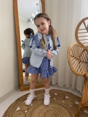 MODAVALS TRİKO HIRKA TOKA PÖTÜKARE KIZ ÇOCUK ELBİSE 3LÜ KOMBİN - 5