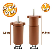 Ayarlanabilir Orta Ayak 9,5x14,5 Cm Kahve - 1