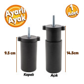 Ayarlanabilir Orta Ayak 9,5x14,5 Cm Siyah - 1