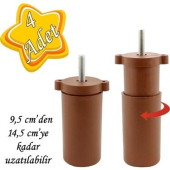 Ayarlanabilir Orta Ayak 9,5x14,5 Cm Kahverengi 4 Adet - 1