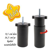 Ayarlanabilir Orta Ayak 9,5x14,5 Cm 4 Adet Siyah - 1