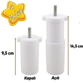 Ayarlanabilir Orta Ayak 9,5x14,5 Cm Beyaz 4 Adet - 1