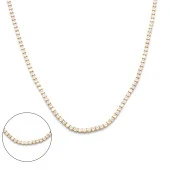 FerizZ Altın Kaplama Su Yolu Zirkon Taşlı Zincir Kolye 60 cm ZN-166 thumbnail 1