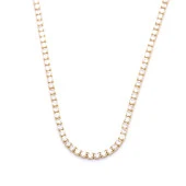 FerizZ Altın Kaplama Su Yolu Zirkon Taşlı Zincir Kolye 60 cm ZN-166 thumbnail 4