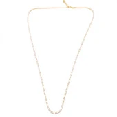 FerizZ Altın Kaplama Su Yolu Zirkon Taşlı Zincir Kolye 60 cm ZN-166 thumbnail 6