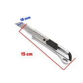 Gönen Metal Maket Bıçağı Eko 18 mm Alüminyum Metal Gövde Sağlam Dayanıklı - 3