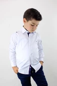 Erkek Çocuk Kendinden Desenli Uzun Kol Gömlek - 1