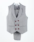 Erkek Çocuk Çift Sıra Düğmeli Spor Yelek Takım - 1