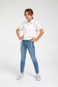 Kız Çocuk Darpaça Kot Pantolon - 1