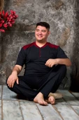 Nisanca Yazlık Büyük Beden Erkek Pamuk Pijama Takımı- Kısa Kollu Erkek Pijaması - 2