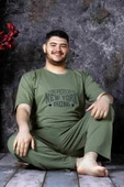 Nisanca Yazlık Büyük Beden Erkek Pamuk Pijama Takımı- Kısa Kollu Erkek Pijaması - 5