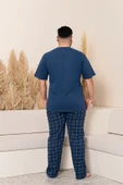 Nisanca Yazlık Büyük Beden Erkek Pamuk Pijama Takımı- Kısa Kollu Erkek Pijaması - 8