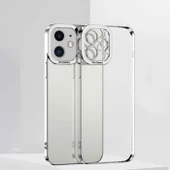Zhltools Fashion Series iPhone 12 6.1inç Kılıf Renkli Kenar Lazer Çerçeveli Silikon Kılıf thumbnail 4